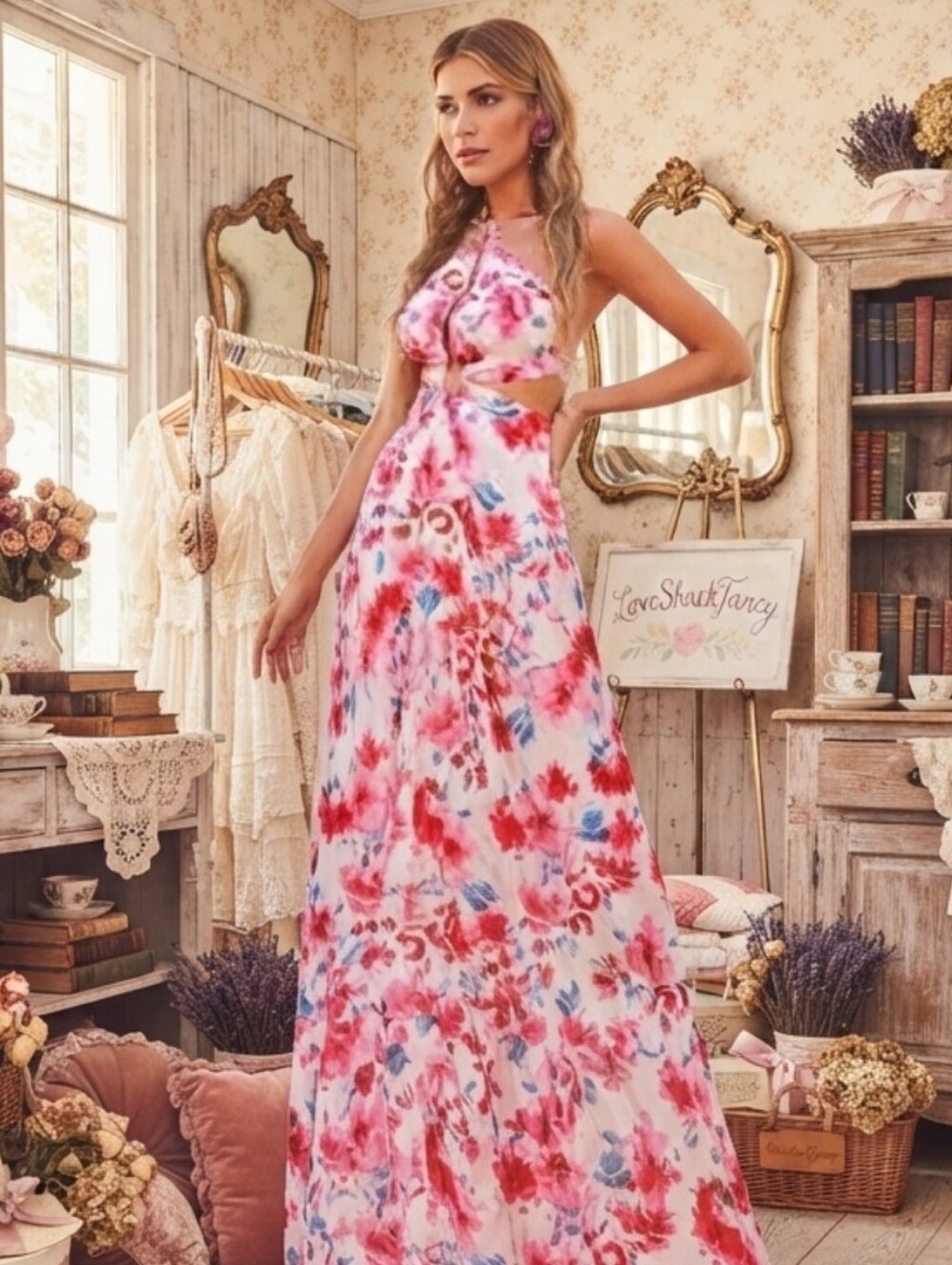 BACKLESS TIE BACK BOHO DRESS